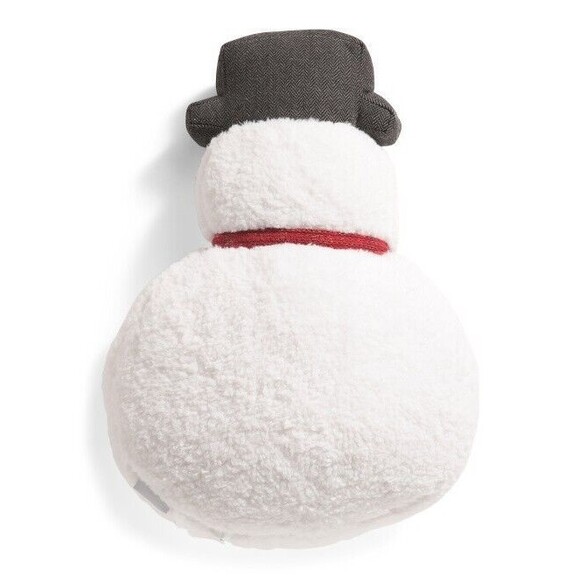 Isaac Mizrahi Sherpa Snowman Shaped Pillow 14x22 Holiday Winter Christmas NEW - Picture 9 of 10